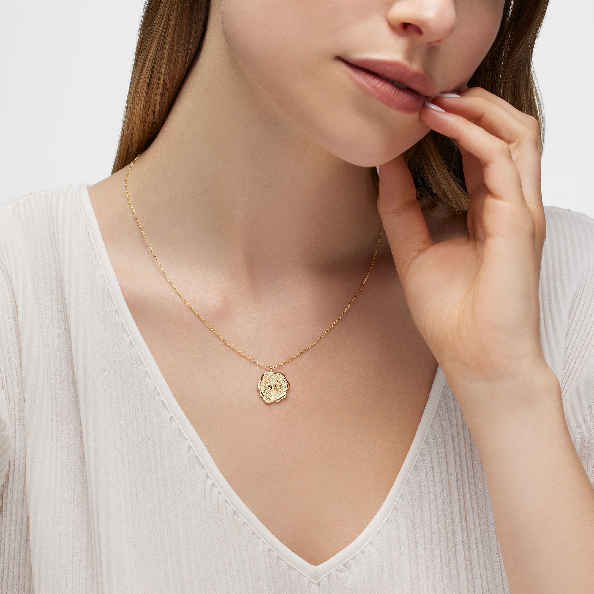 Zodiac Cancer Necklace in Yellow Gold | Birks Essentials